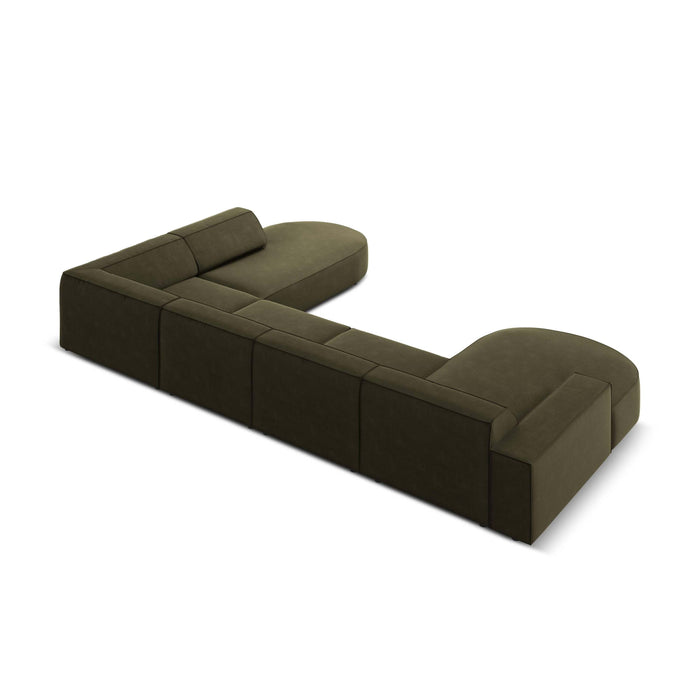 Micadoni Jodie U-bank Rechts Afgerond - Fluweel - Mosgroen