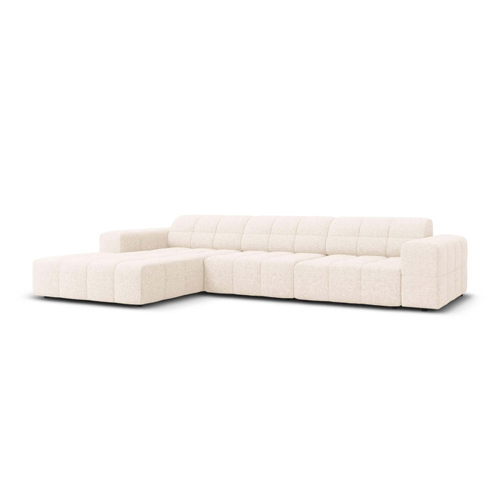 Cosmopolitan Design Chicago Hoekbank met Chaise Longue Links - Chenille - Crème