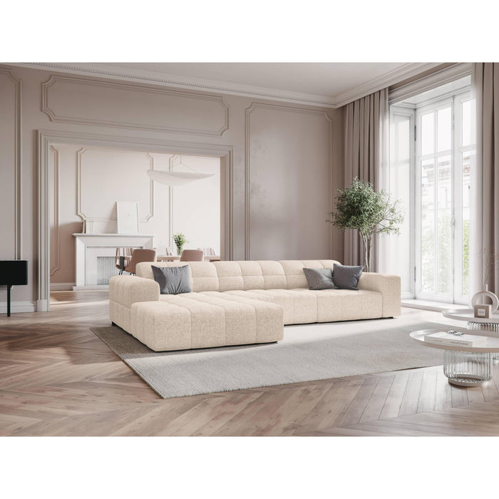 Cosmopolitan Design Chicago Hoekbank met Chaise Longue Links - Chenille - Crème