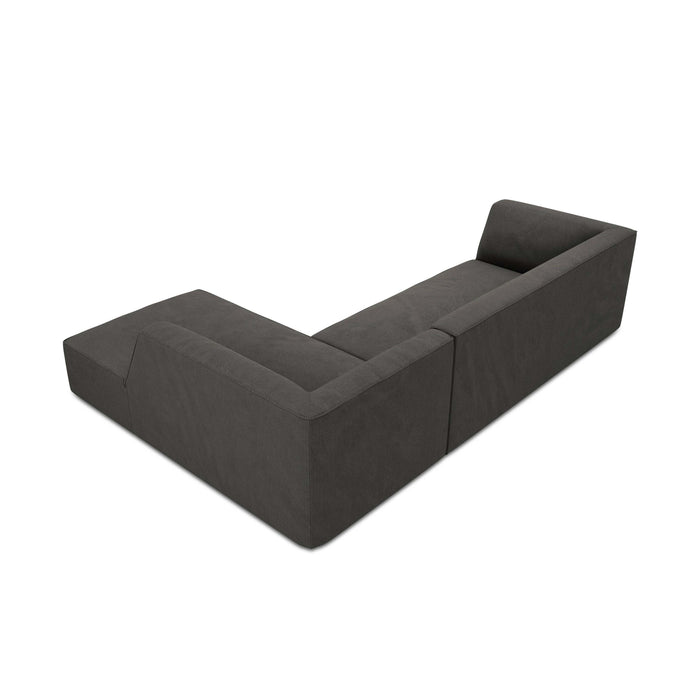 Windsor & Co Sao Hoekbank met Chaise Longue Rechts - 4-zits - Ribstof - Donkergrijs