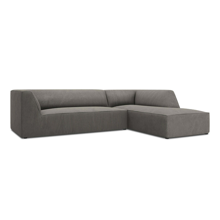 Windsor & Co Sao Hoekbank met Chaise Longue Rechts - 4-zits - Ribstof - Lichtgrijs