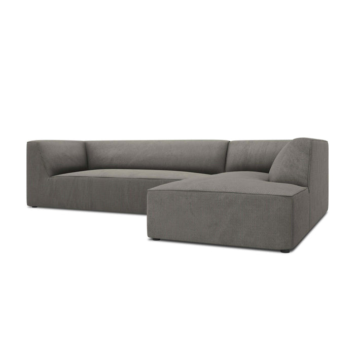Windsor & Co Sao Hoekbank met Chaise Longue Rechts - 4-zits - Ribstof - Lichtgrijs