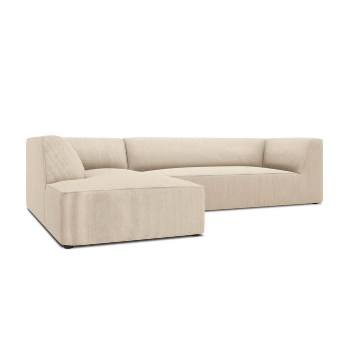 Windsor & Co Sao Hoekbank met Chaise Longue Links - 4-zits - Ribstof - Lichtbeige