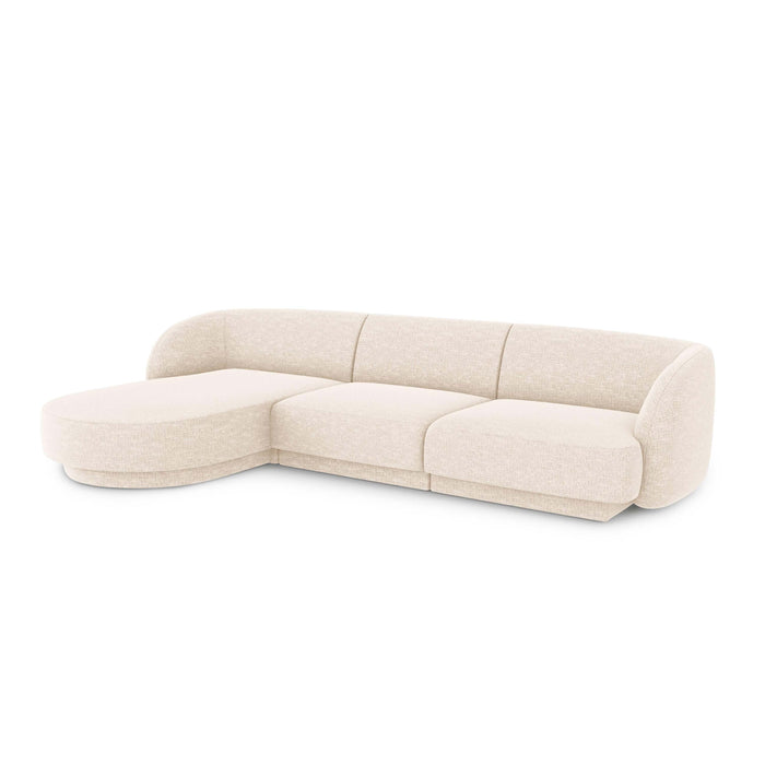 Micadoni Miley Hoekbank met Chaise Longue Links - Chenille - Crème
