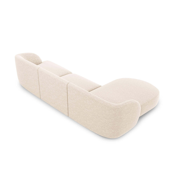 Micadoni Miley Hoekbank met Chaise Longue Links - Chenille - Crème