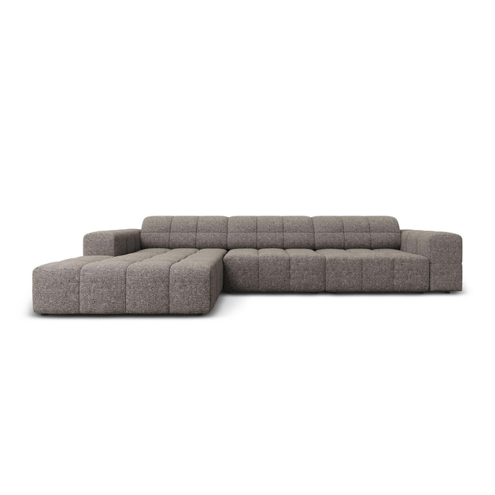 Cosmopolitan Design Chicago Hoekbank met Chaise Longue Links - Chenille - Grijs