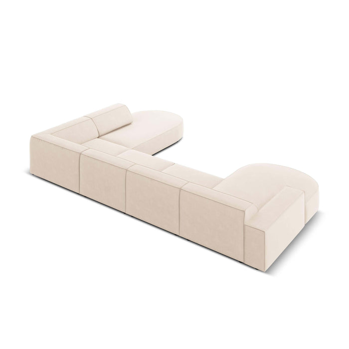 Micadoni Jodie U-bank Rechts Afgerond - Fluweel - Crème