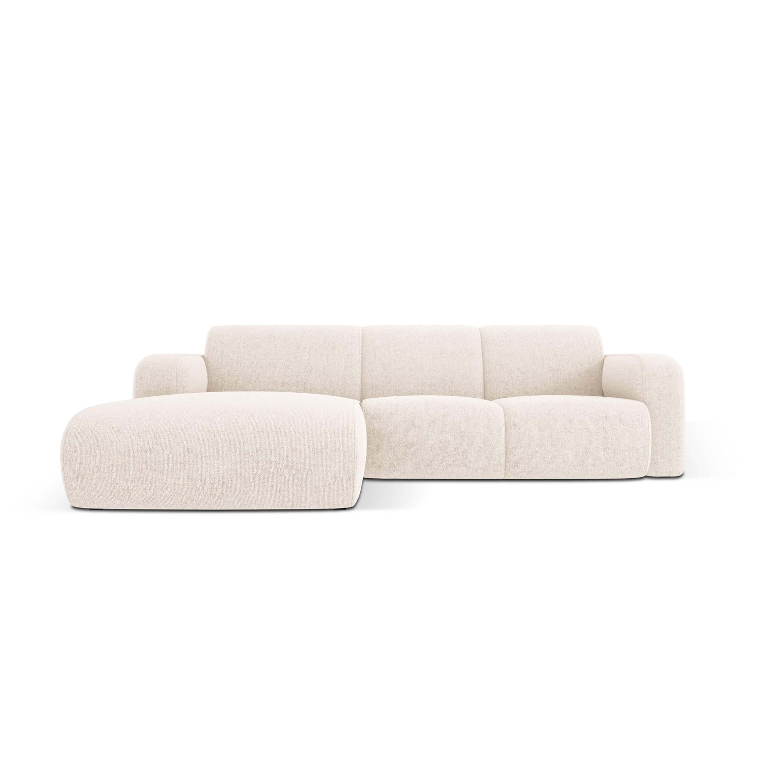 Windsor & Co Lola Hoekbank met Chaise Longue Links - Chenille - Lichtbeige