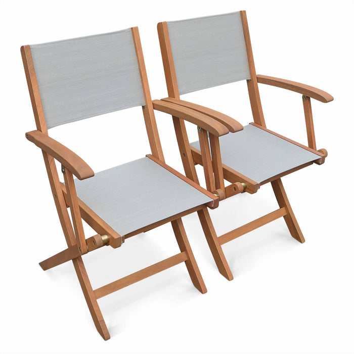 sweeek - Uitschuifbare houten tuintafel, 8 stoelen