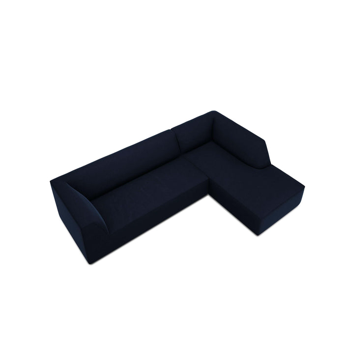 Windsor & Co Sao Hoekbank met Chaise Longue Rechts - 4-zits - Velvet - Koningsblauw
