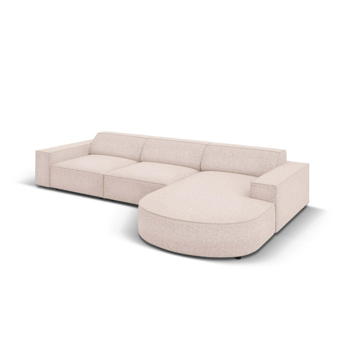 Micadoni Jodie Hoekbank Rechts Afgerond 4-zits - Chenille - Kiezelgrijs