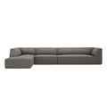 Windsor & Co Sao Hoekbank met Chaise Longue Links - 5-zits - Ribstof - Lichtgrijs
