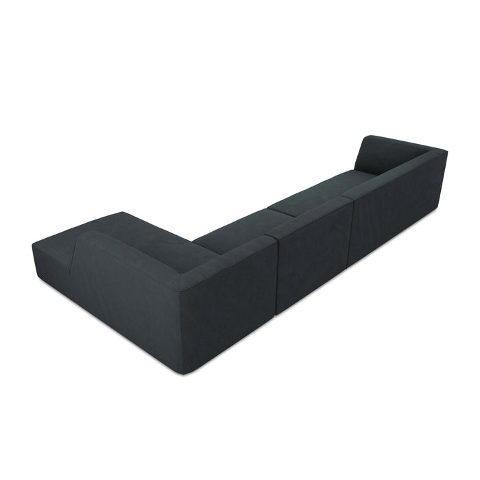 Windsor & Co Sao Hoekbank met Chaise Longue Rechts - 5-zits - Ribstof - Blauw