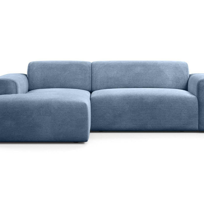 NADUVI Collection Nina Hoekbank Links - Ribstof - Lichtblauw