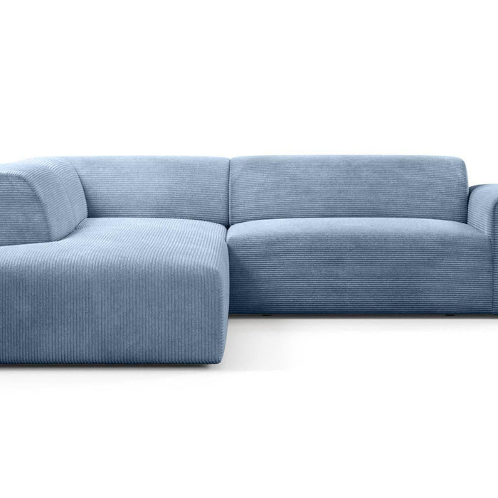 NADUVI Collection Nina Big Hoekbank Links - Ribstof - Lichtblauw