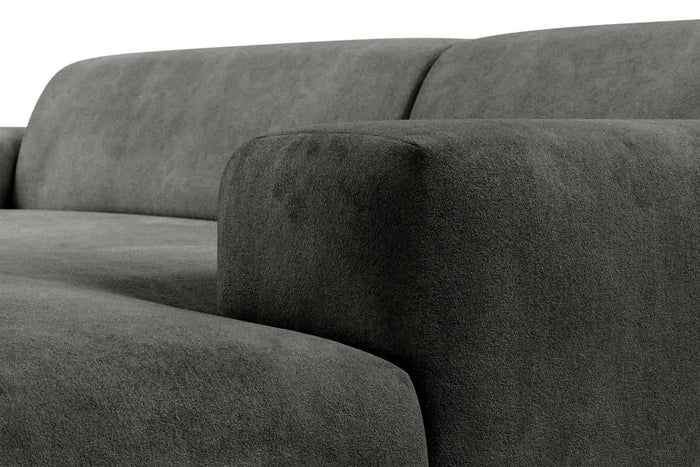 NADUVI Collection Nina Hoekbank Rechts - Velvet - Donkergrijs