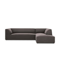 Windsor & Co Sao Hoekbank met Chaise Longue Rechts - 4-zits - Velvet - Donkergrijs