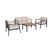 sweeek - Loungeset, 4-zits, 1 bank, 2 fauteuils, 1 salontafel