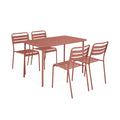 sweeek - Metalen tuintafel, 4 stoelen