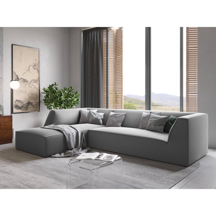 Windsor & Co Sao Hoekbank met Chaise Longue Links - 4-zits - Velvet - Grijs