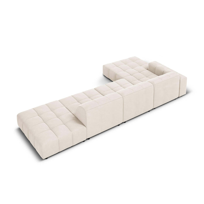 Cosmopolitan Design Chicago Hoekbank met Chaise Longue Links - Rechts Open - Velvet - Crème