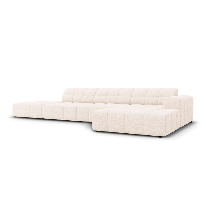 Cosmopolitan Design Chicago Hoekbank met Chaise Longue Rechts - Links Open - Chenille - Crème
