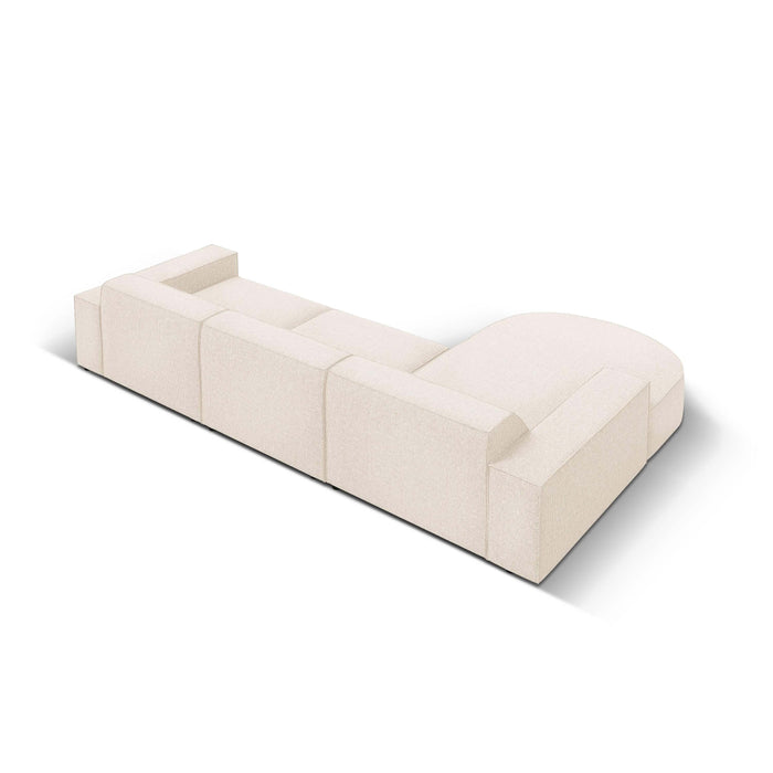 Micadoni Jodie Hoekbank Links Afgerond 4-zits - Chenille - Crème