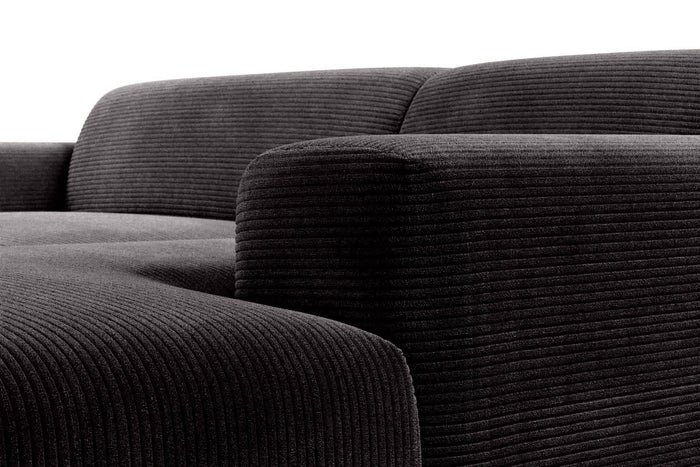 NADUVI Collection Nina Hoekbank Rechts - Ribstof - Donkergrijs