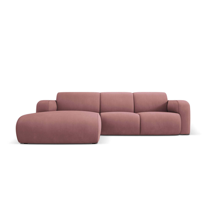 Windsor & Co Lola Hoekbank met Chaise Longue Links - Chenille - Roze