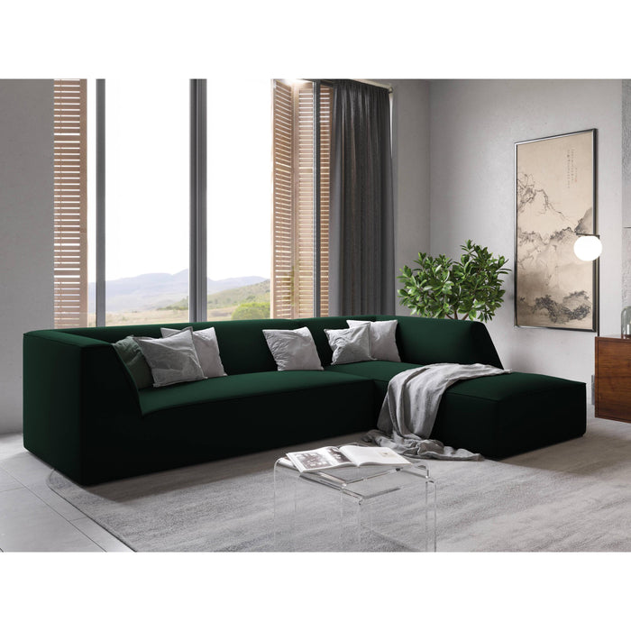 Windsor & Co Sao Hoekbank met Chaise Longue Rechts - 4-zits - Velvet - Flessengroen