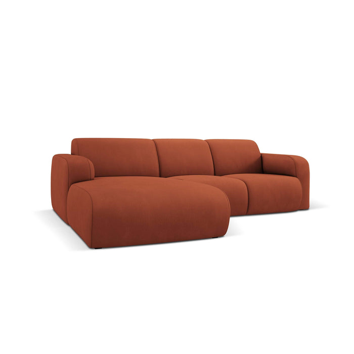 Windsor & Co Lola Hoekbank met Chaise Longue Links - Chenille - Oranje