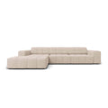 Cosmopolitan Design Chicago Hoekbank met Chaise Longue Links - Chenille - Lichtbeige