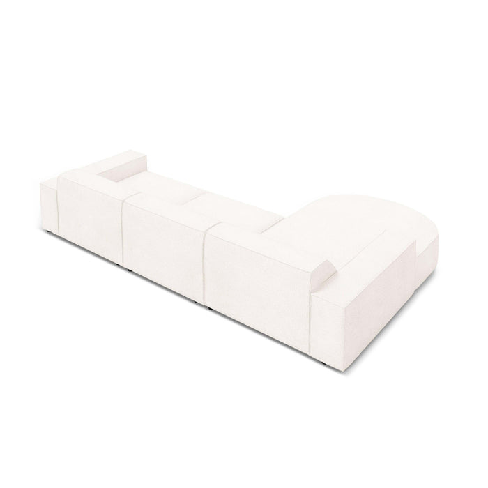 Micadoni Jodie Hoekbank Links Afgerond 4-zits - Bouclé - Wit