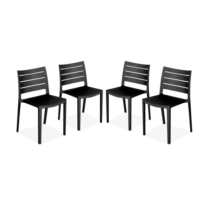 sweeek - Plastic tuinstoelen, stapelbaar (set van 4)