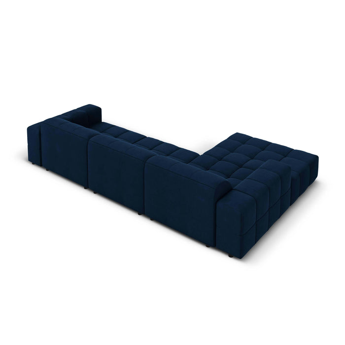 Cosmopolitan Design Chicago Hoekbank met Chaise Longue Links - Velvet - Koningsblauw