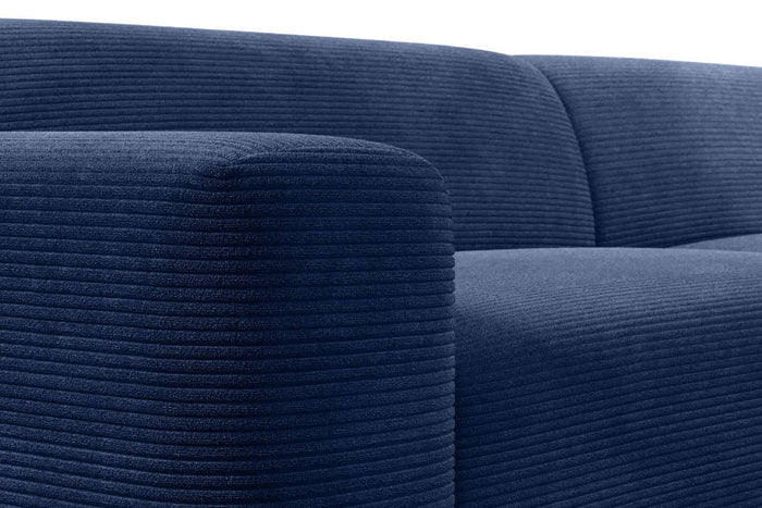 NADUVI Collection Nina Big Hoekbank Links - Ribstof - Donkerblauw