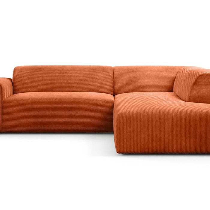 NADUVI Collection Nina Big Hoekbank Rechts - Ribstof - Terra Cotta