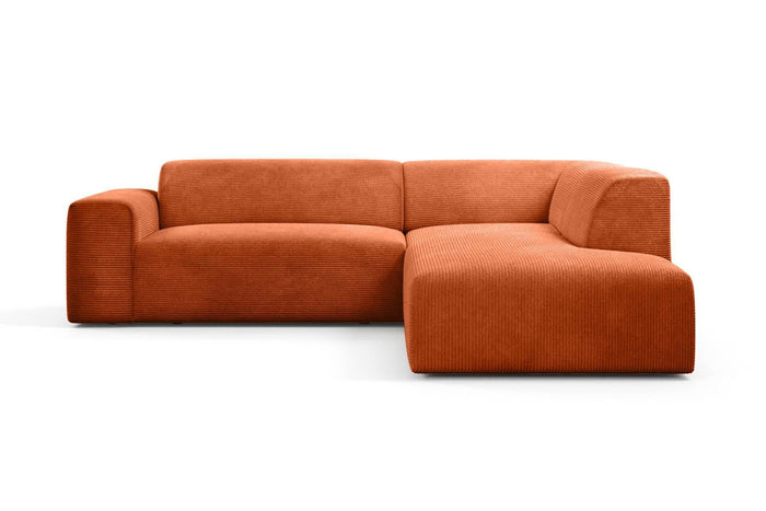 NADUVI Collection Nina Big Hoekbank Rechts - Ribstof - Terra Cotta