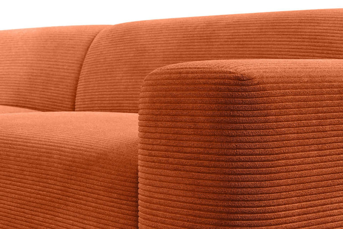 NADUVI Collection Nina Big Hoekbank Rechts - Ribstof - Terra Cotta