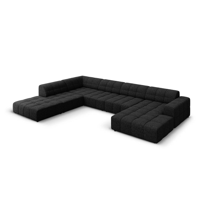 Cosmopolitan Design Chicago U-bank - Hoek Links - Chenille - Zwart
