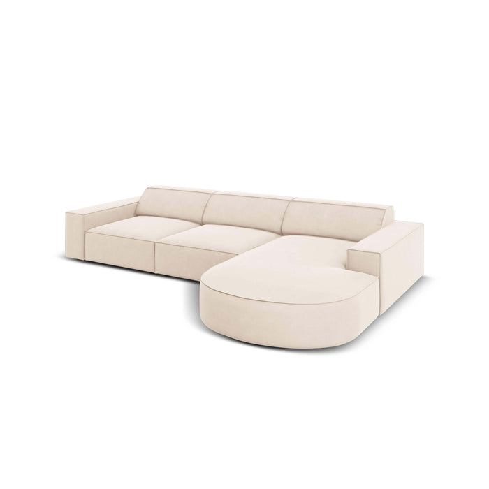 Micadoni Jodie Hoekbank Rechts Afgerond 4-zits - Fluweel - Crème