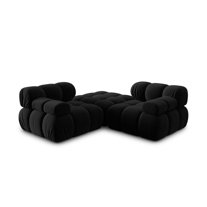 Milo Casa Tropea Modulaire 2-zitsbank met Hocker - Zwart