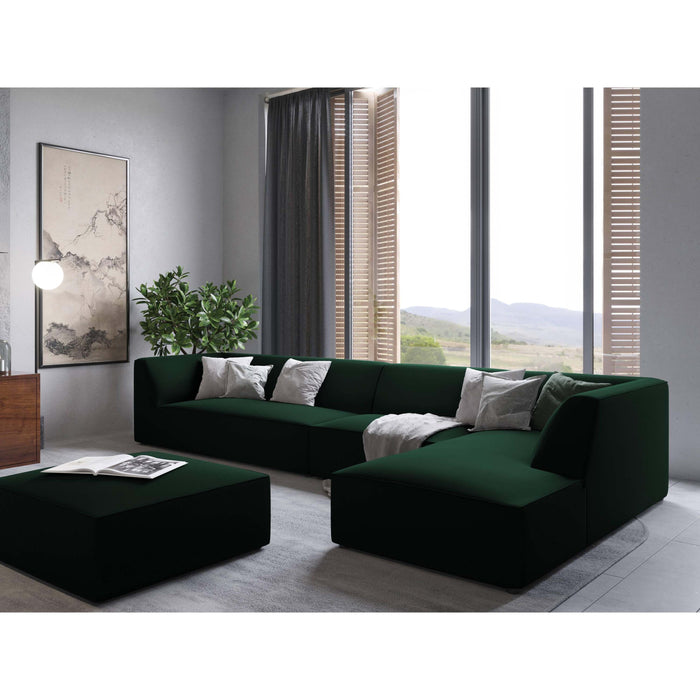 Windsor & Co Sao Hoekbank met Chaise Longue Rechts - 5-zits - Velvet - Flessengroen