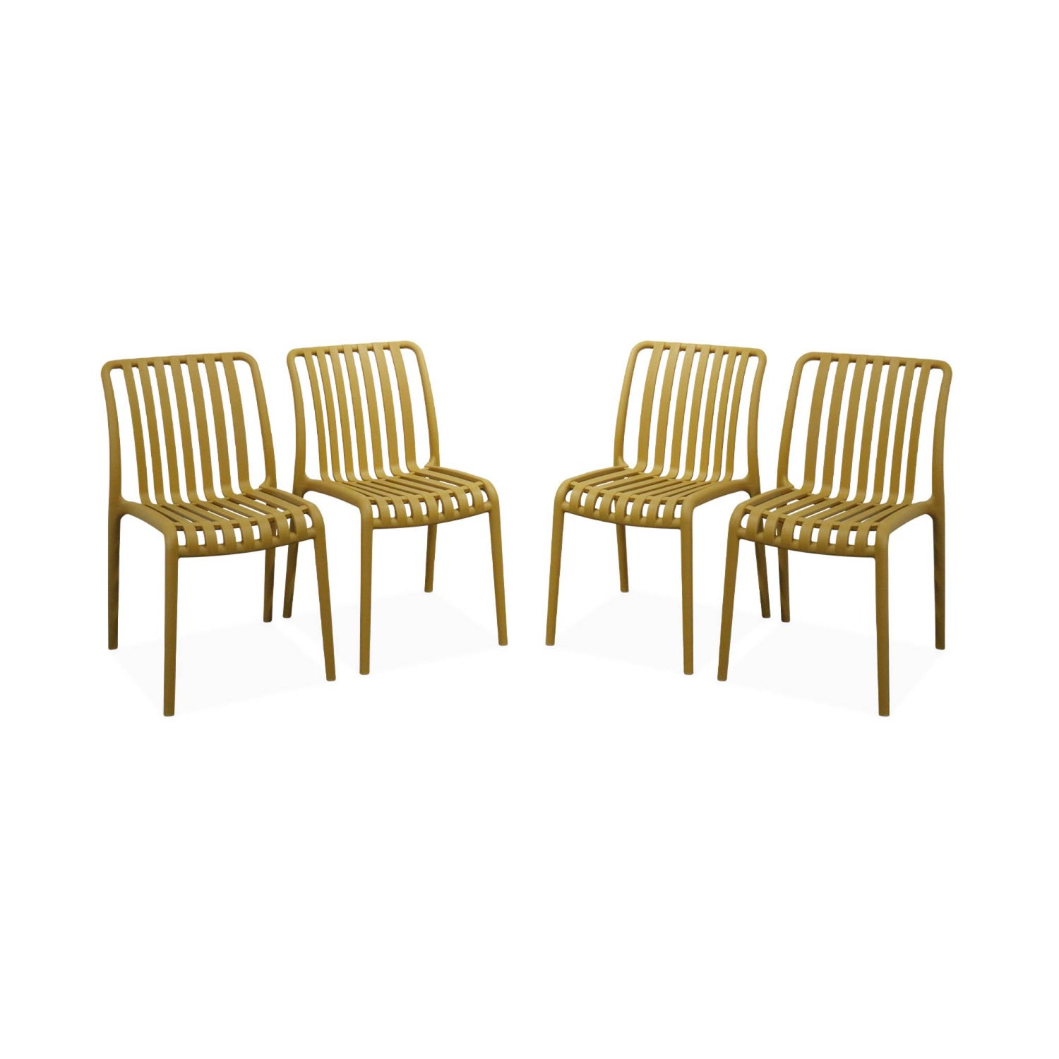 sweeek - Plastic tuinstoel, stapelbaar (set van 4)