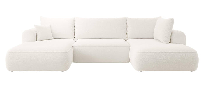 NADUVI Collection Philipa U-bank Rechts met Slaapfunctie - Bouclé - Crème