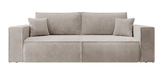 NADUVI Collection Galine 3-zitsbank met Slaapfunctie - Ribstof - Beige