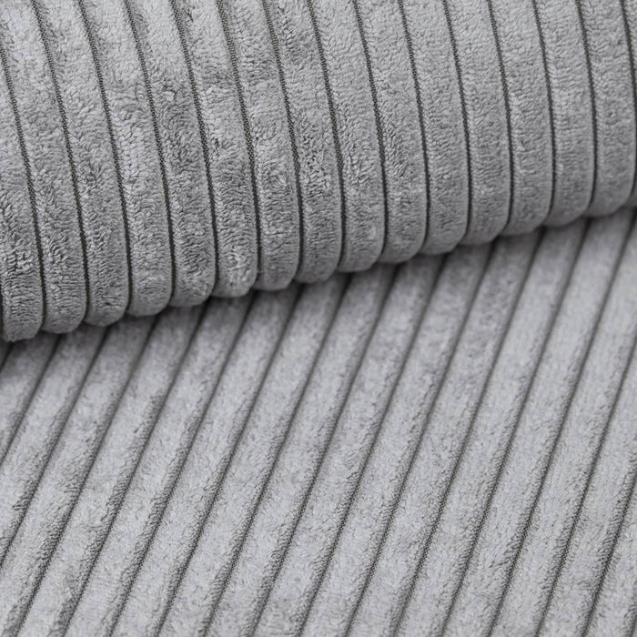 NADUVI Collection Galine Hoekbank met Chaise Longue Links met Slaapfunctie - Ribstof - Lichtgrijs