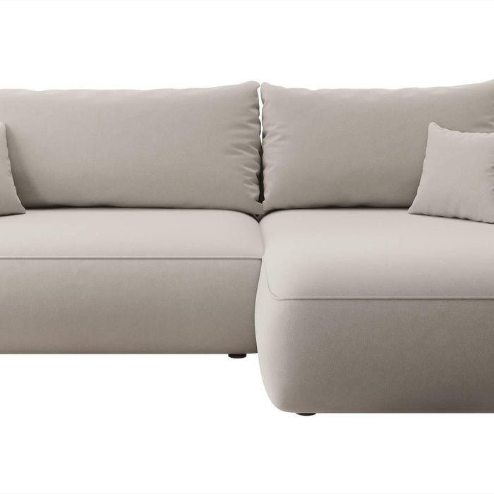 NADUVI Collection Philipa Hoekbank Rechts met Slaapfunctie - Velvet - Crème