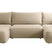 NADUVI Collection Philipa U-bank Links met Slaapfunctie - Velvet - Beige