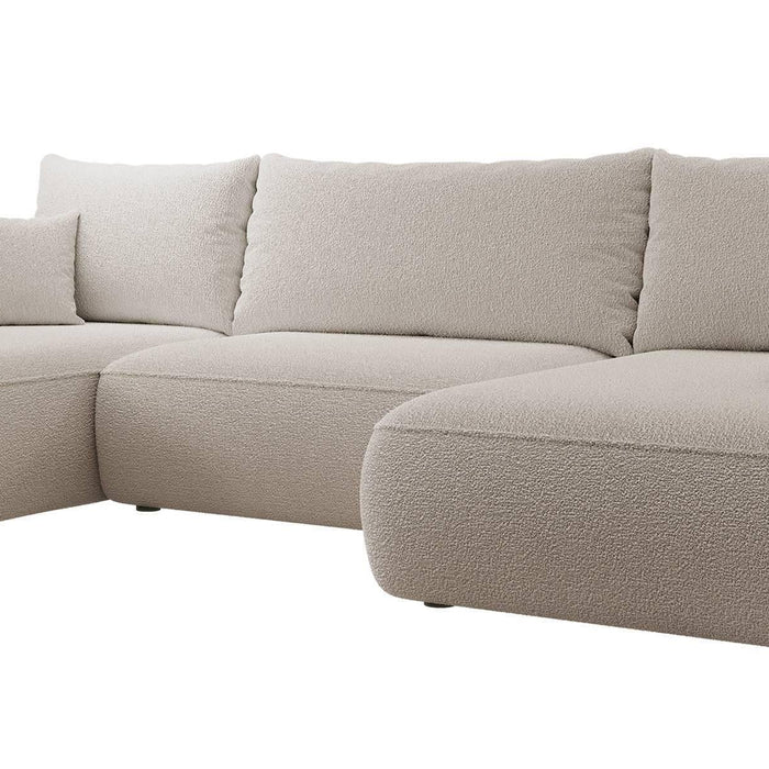 NADUVI Collection Philipa U-bank Rechts met Slaapfunctie - Bouclé - Taupe